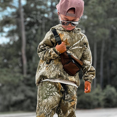 Boys Camo Hoodie Top & Pants Set Kids Spring Outfit