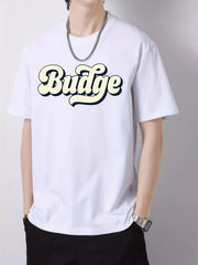 Men's Letter Print Graphic Crew Neck Active T-shirt
