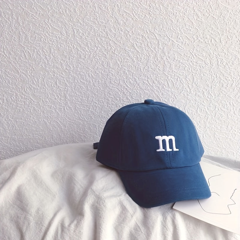 Kids Letter M Embroidery Baseball Cap Sun Protection Sunshade Hat