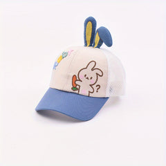 Girls Rabbit Adjustable Baseball Cap Breathable Sun Protection Mesh Cap