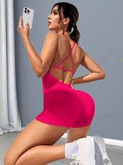 Women's Solid Yoga Jumpsuits Workout Sport Activewear