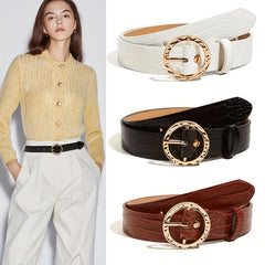 Vintage Animal Skin Pattern PU Belt for Women