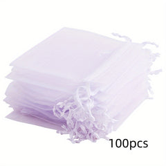 10pcs Transparent Organza Bag Wedding Gift Bag Drawstring Makeup Gauze Gift Bag