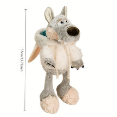 Soft Plush Wolf Stuffed Animal Toy Beige Muzzle Eyes Ears Mixed Colors