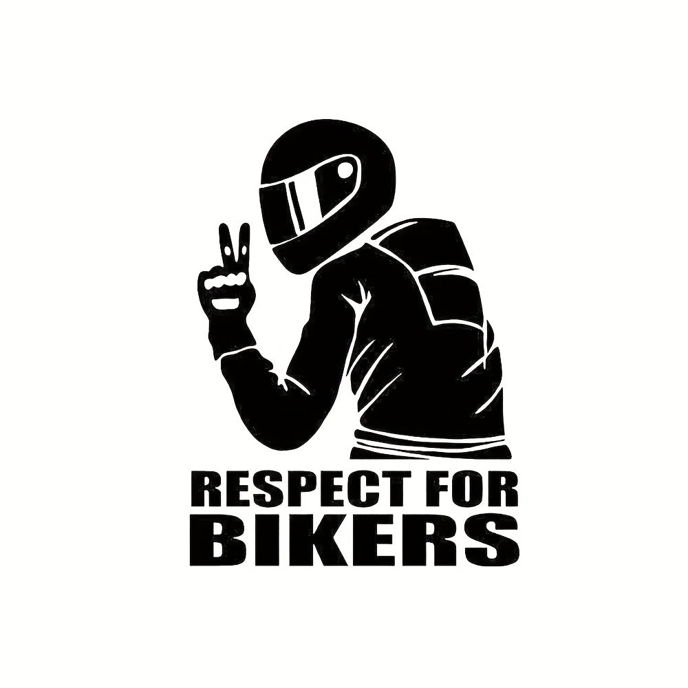 1pc 15x11CM Respect Biker Sticker For Car Motorcycle Vinyl 3D Stickers