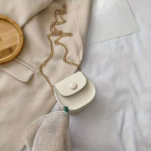 Stylish Mini Flap Chain Saddle Bag for Makeup Lipsticks and Toiletries