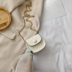 Stylish Mini Flap Chain Saddle Bag for Makeup Lipsticks and Toiletries