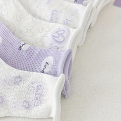 5 Pairs Heart & Floral Print Socks for Women