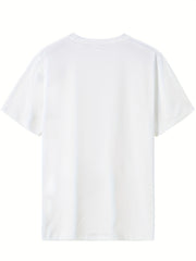 Men's Printed Sports Tee Shirt Stretch Round Neck