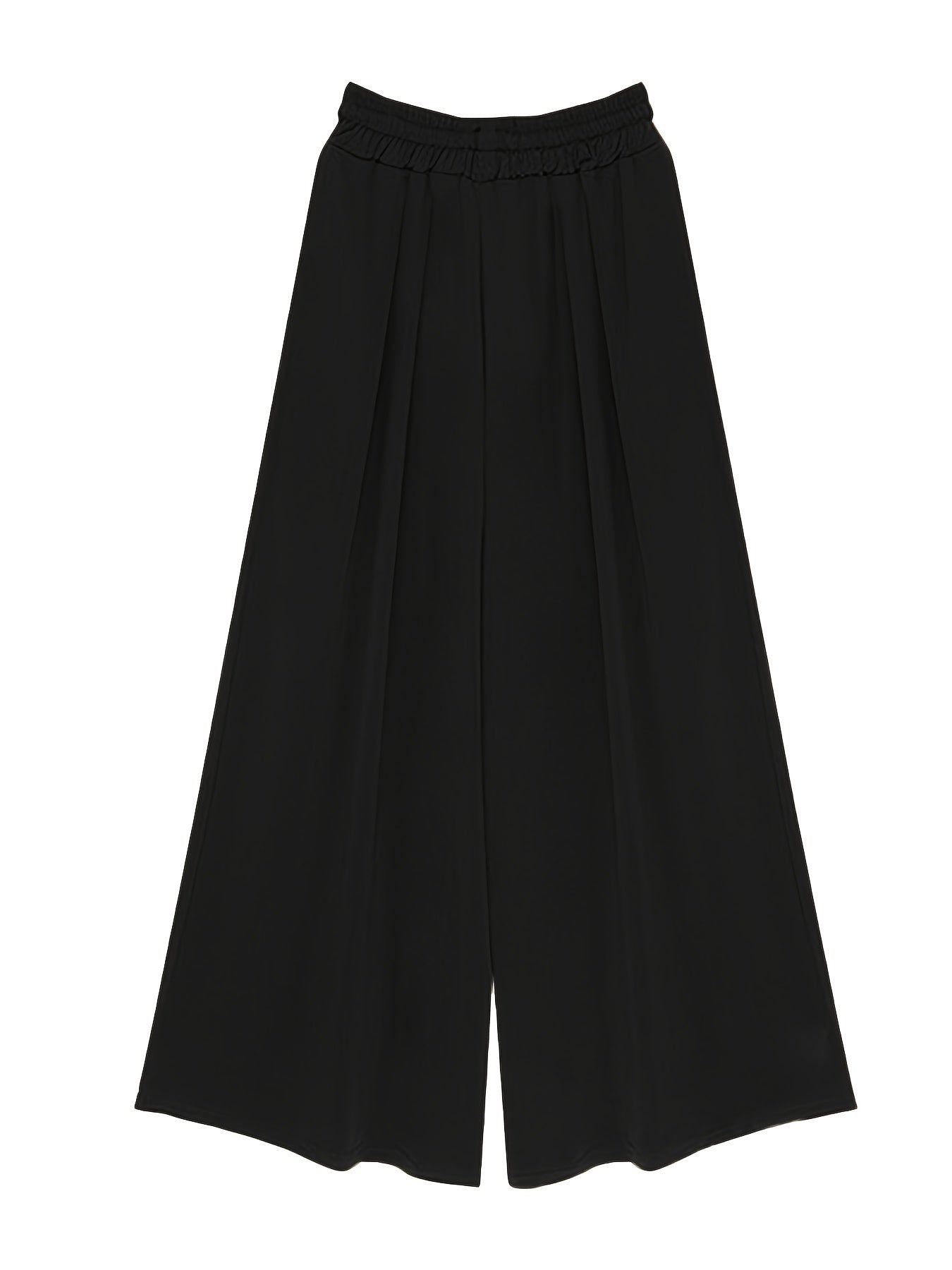 Solid Drawstring Flared Leg Pants Plus Size
