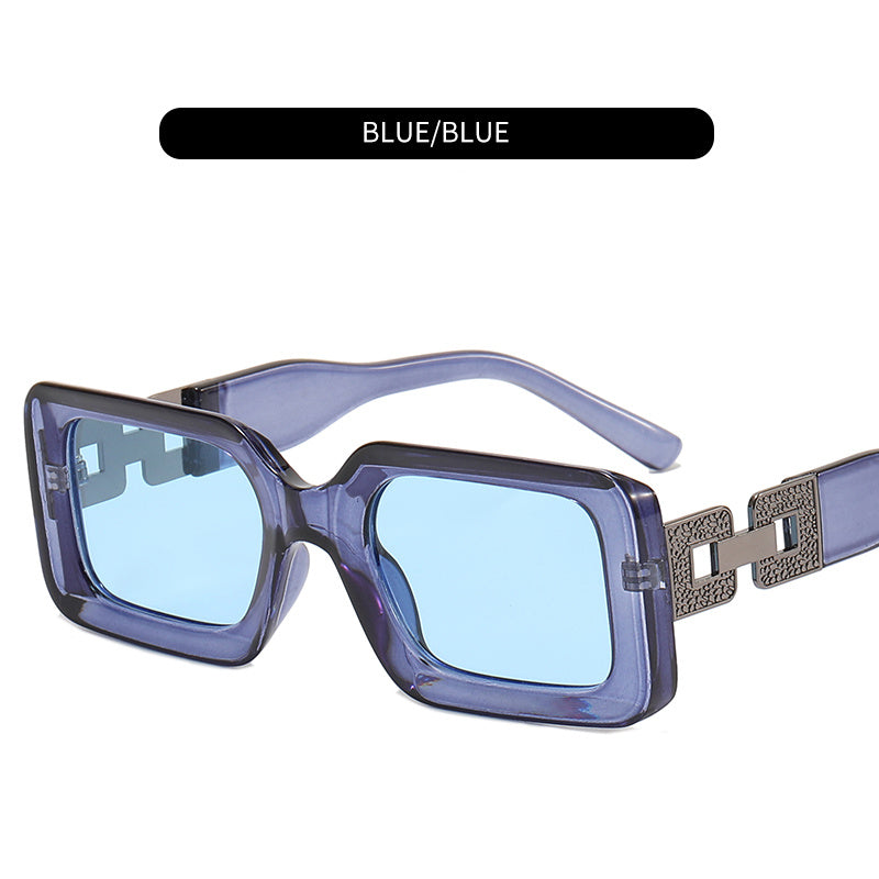Metal Buckle Square Sunglasses