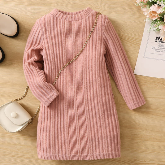 Girls Ribbed Stretch Fit Slim Dress Kids Clothes