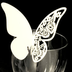 Butterfly Place Cards Silver Pink Set of 50 for Wedding Party Decoration