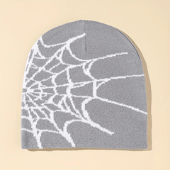 Spider Web Graphic Beanie Hat Hip Hop Skull Cap Unisex Y2K Winter Warm Knit Hat