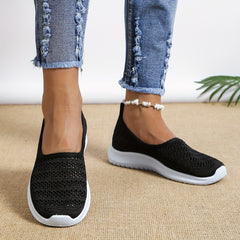 Women's Breathable Casual Summer Sneakers Low Top Slip On Mesh Shoes
