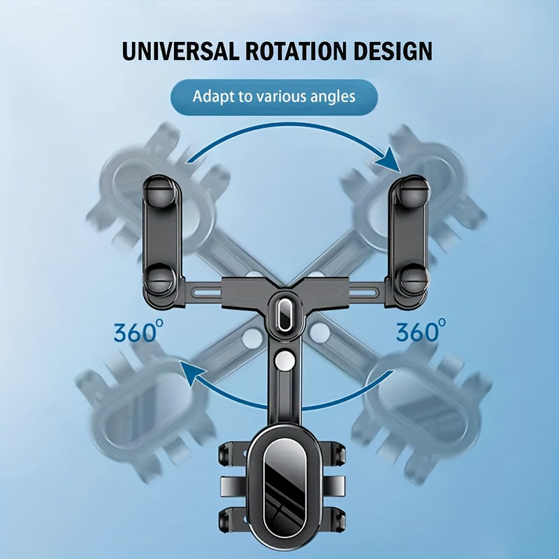 360 Rotatable Car Rearview Mirror Mobile Phone Holder Telescopic Phone Holder