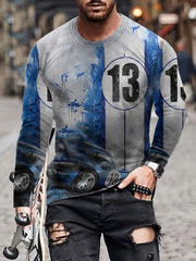 Vintage Car 13 Print Men's Long Sleeve Novelty T shirt For Autumn