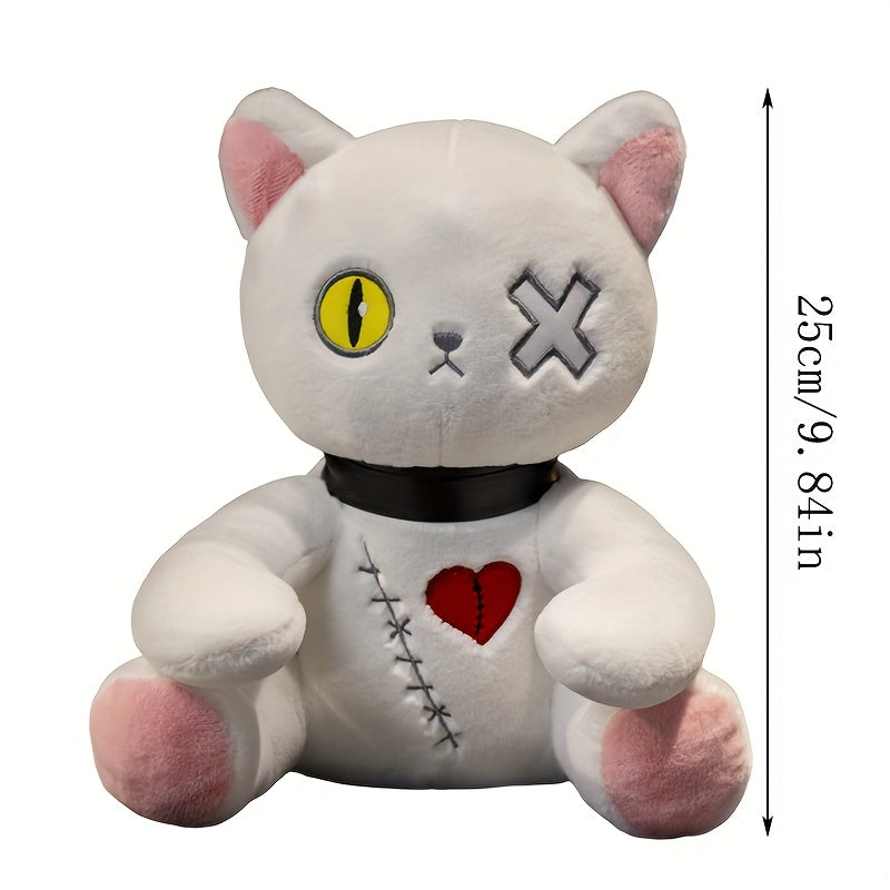 Gothic Cat Plush Toy Creepy Kitten Stuffed Animal Halloween Easter Christmas