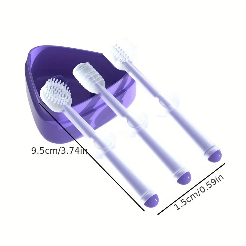 3pcs Silicone Pet Toothbrush Oral Cleaning Kits for Cats and Dogs