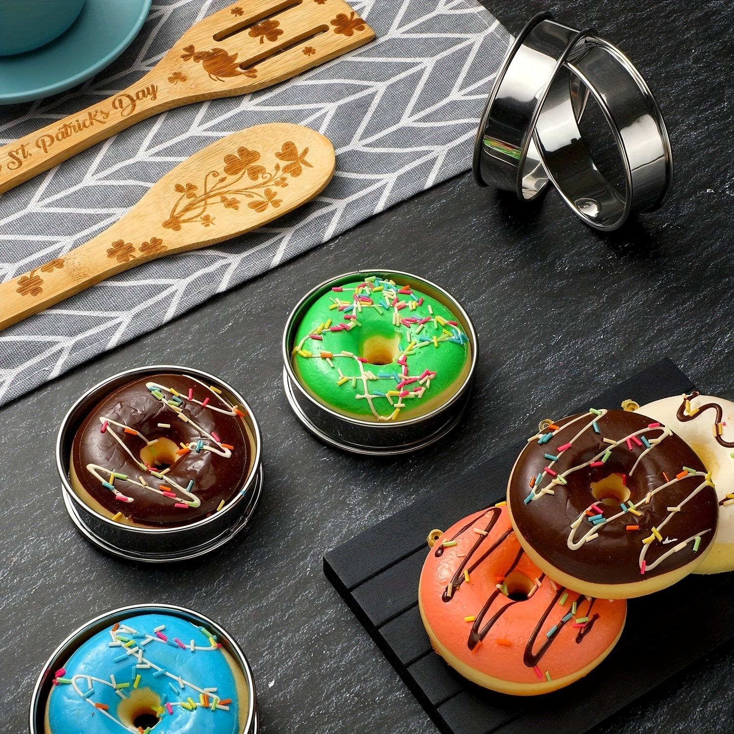 5pcs Stainless Steel Crumpet Rings 10 16 Cm Nonstick Round Cake Rings