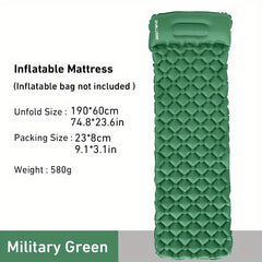 Ultralight Inflatable Sleeping Mat with Built-In Pillow for Outdoor Travel