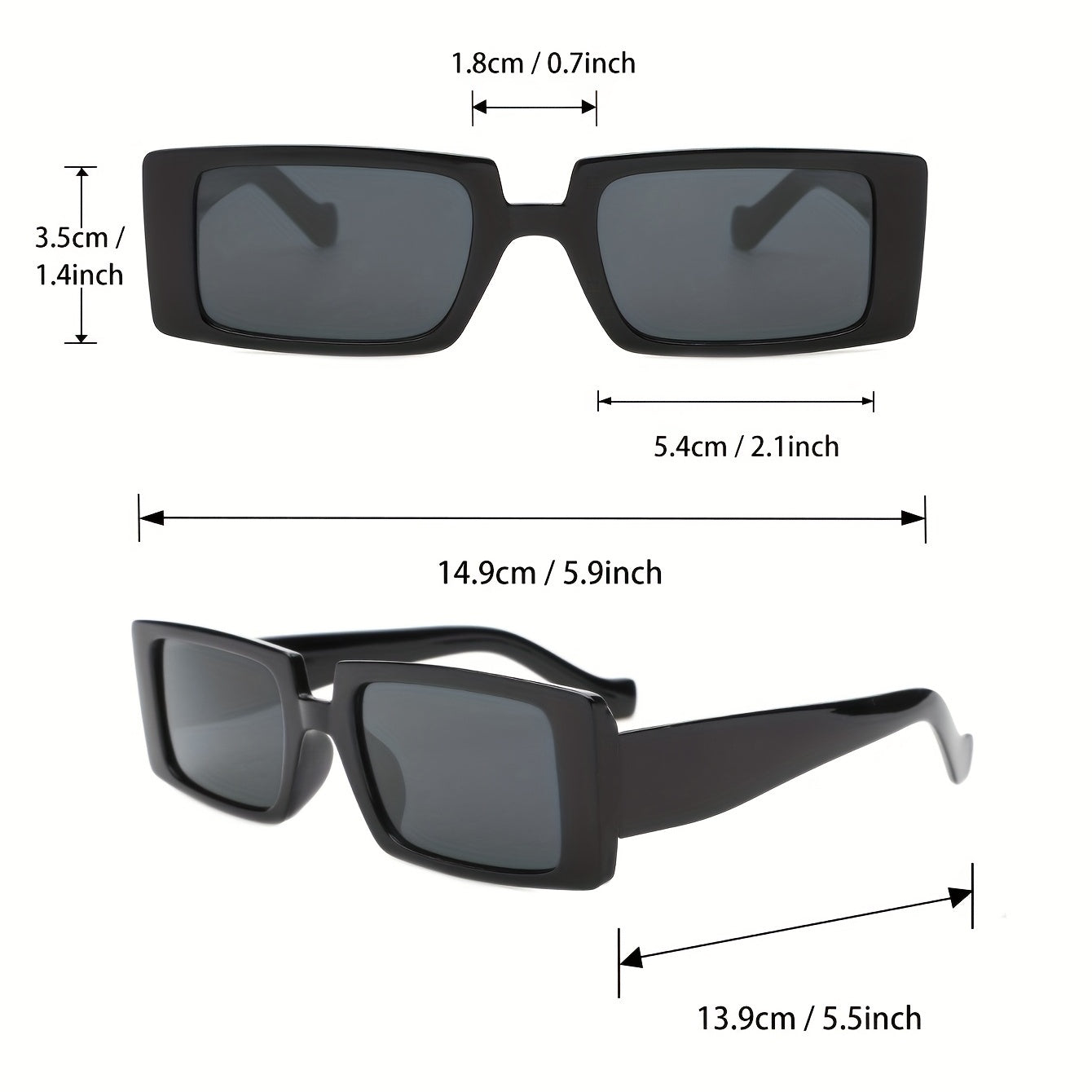 2pcs Men's Square Frame Sunglasses UV Protection