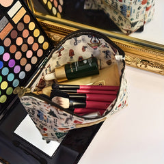Cartoon Clutch Makeup Bag Portable Roomy Zipper Toiletry Bag Girls Women