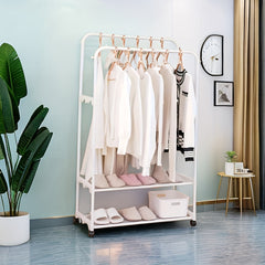 Thickened Drying Rack Shoe Cap Storage Coat Rack With Wheels