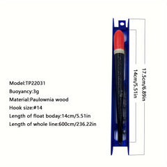 5pcs Paulownia Wood Fishing Floats 3g with Winder