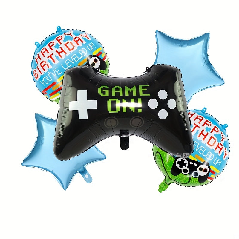 5pcs Game Theme Decorative Balloons Birthday Party Handle Balloons
