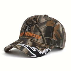 Embroidered Deer Head Fishing Sunshade Hat Baseball Cap