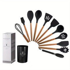 12pcs Silicone Kitchen Utensil Set Non Stick Includes Slotted Spatula Spoon