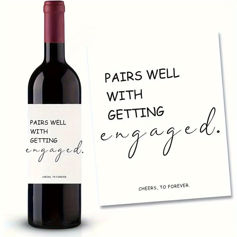 6pcs Engagement Wine Labels Perfect Match