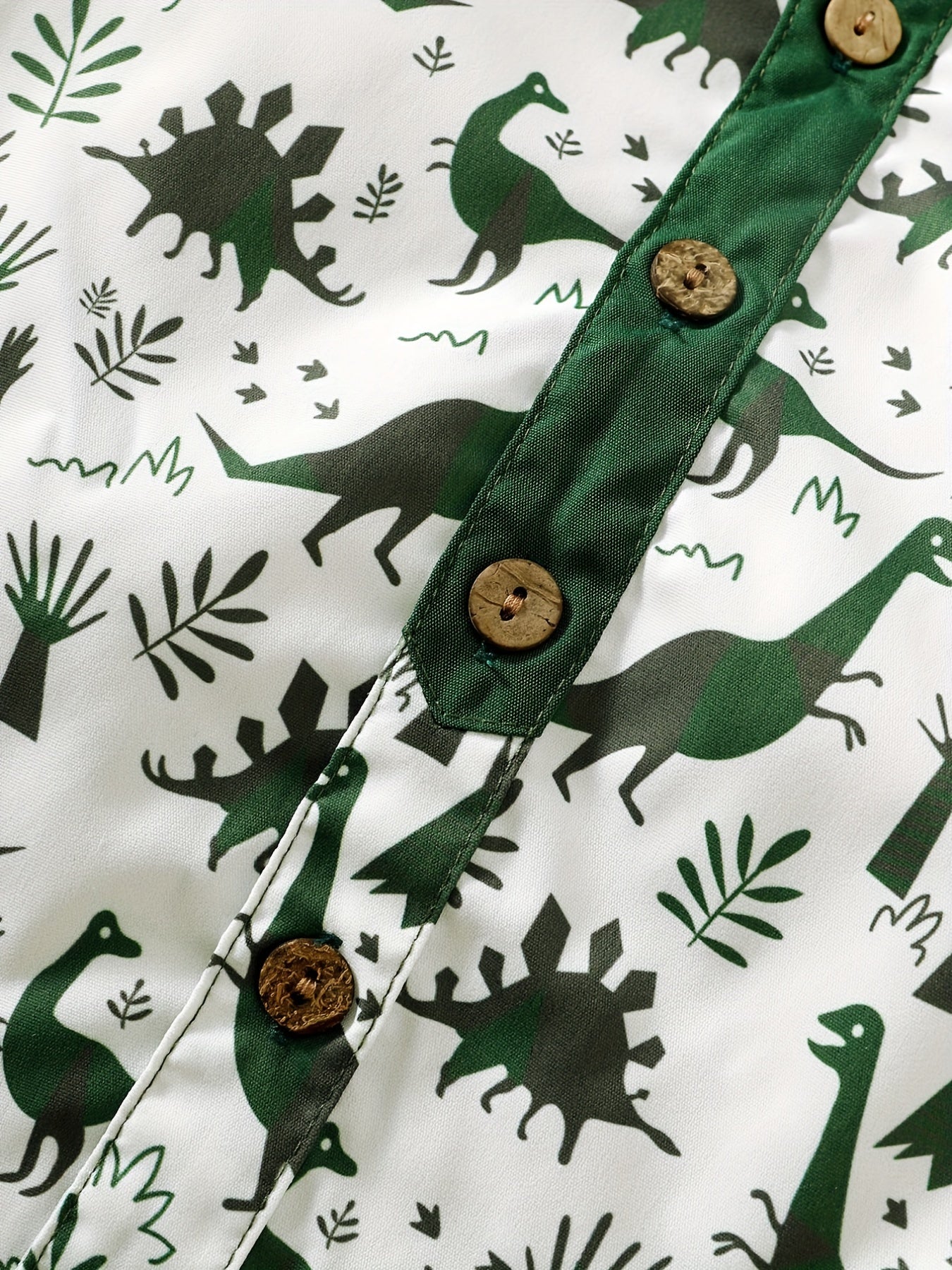 Cute Boys Dino Print Shirt Shorts Set