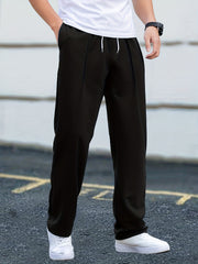 Men's Casual Pants Drawstring Waist Straight Leg