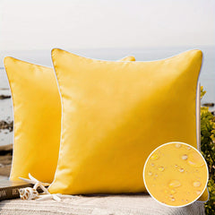 2pcs Outdoor Waterproof Throw Pillow Covers Decorative Square Pillowcase