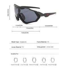 Large Frame Colorful Windproof Sunglasses for Outdoor Sports