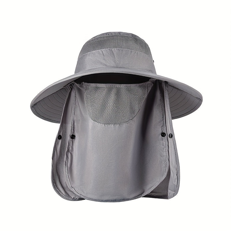 Outdoor Sunscreen Anti-mosquito Hat w/ Facecover for Camping Hiking Fishing
