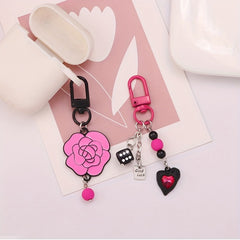 Pink Rose Keychain with Butterfly for Girls