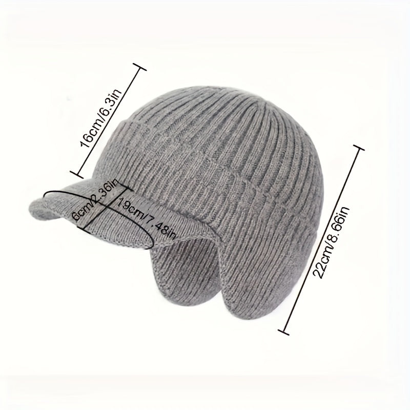 Men's & Women's Fleece-Lined Knit Hat for Winter Warmth