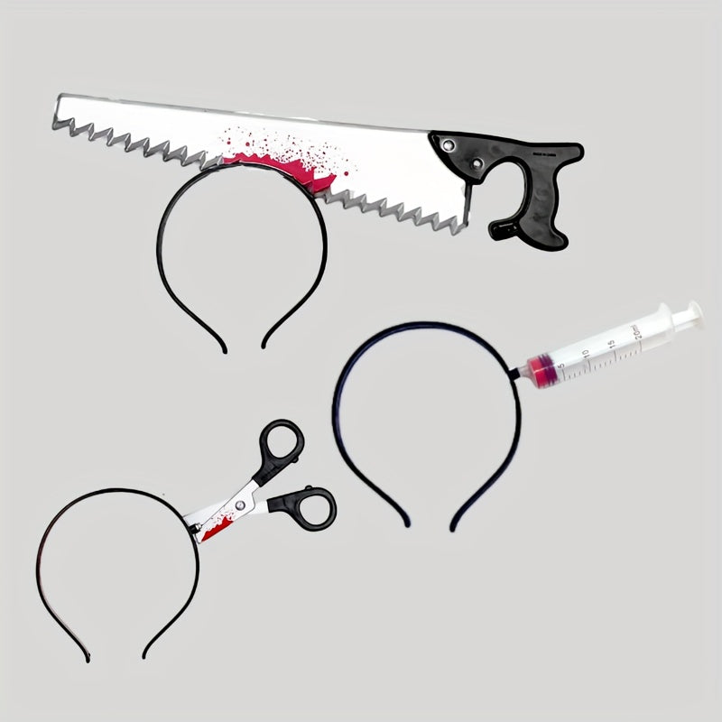 Halloween Ghost Hair Hoop Scissors Head Buckles Headgear Party Props