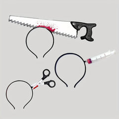 Halloween Ghost Hair Hoop Scissors Head Buckles Headgear Party Props