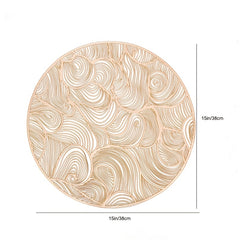Metallic Vinyl Round Placemat for Coffee Cups and Dining Table