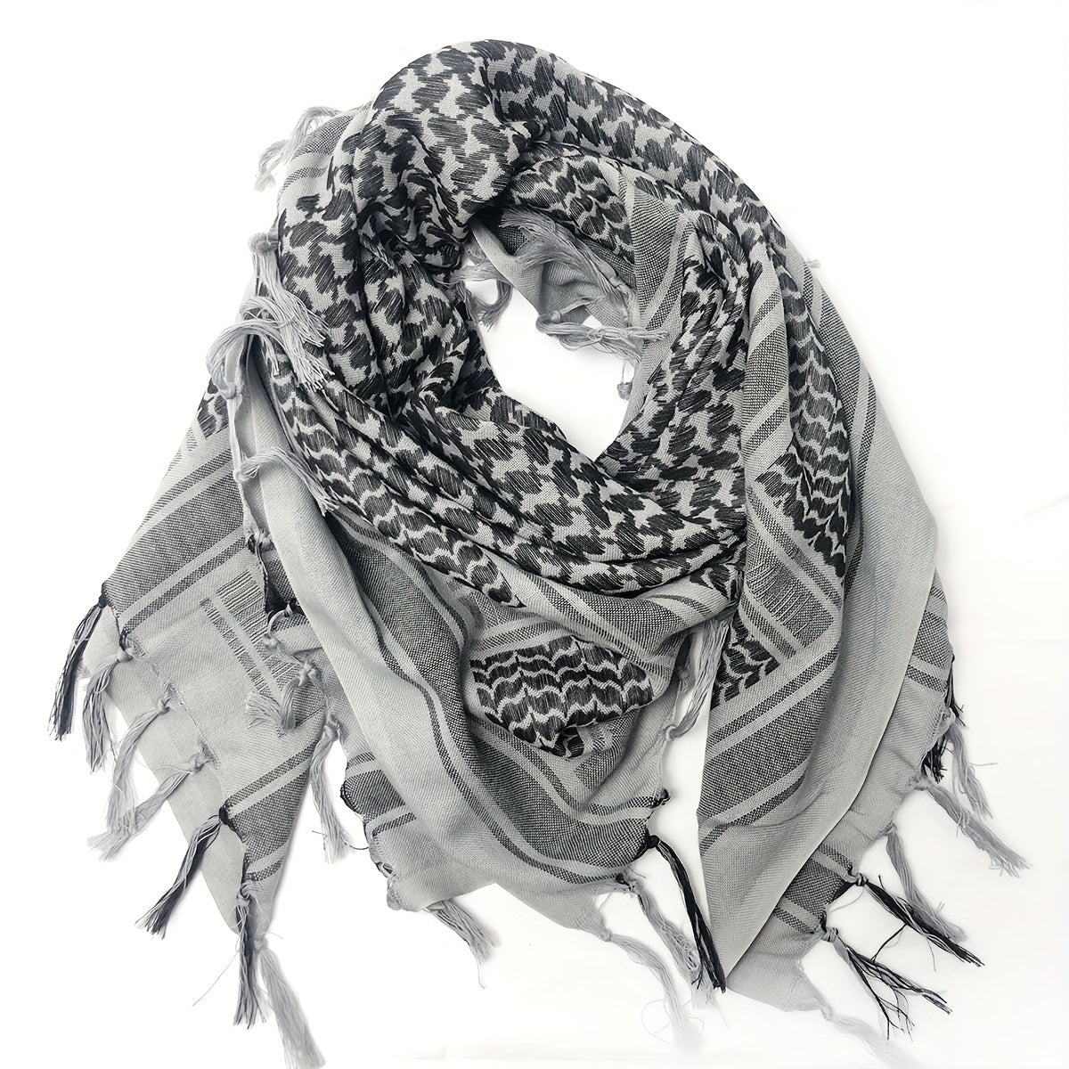 Unisex Grey Arabic Square Tactical Scarf for Military Fan