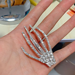 Halloween Hand Skeleton Hairpin Rhinestone Hair Clip