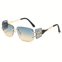 Y2K Rimless Sunglasses Gradient Metal UV400