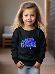 Comfy Xmas Print Sweatshirt Top Girls Gift Sports