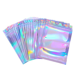 100pcs Holographic Packaging Bags for Food Storage