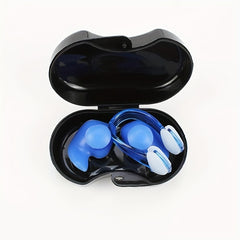 Swim Silicone Earplugs & Nose Clip Set for Water Sports