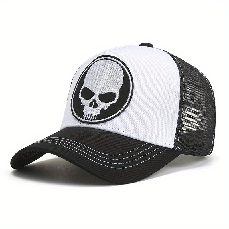 Unisex Cotton High Top Skull Baseball Cap Hip Hop Outdoor Peaked Cap